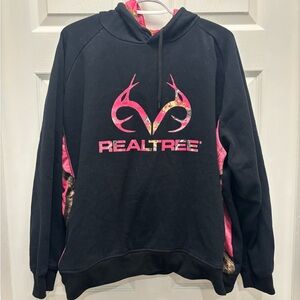 Women's REALTREE Black Pink Hoodie Sweatshirt Size XXL